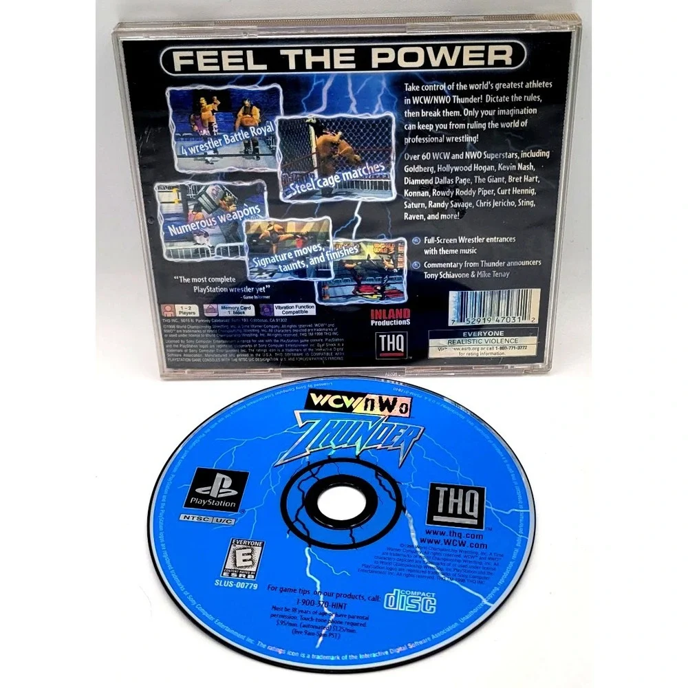 Wcw/Nwo Thunder - Sony PlayStation 1‎ PS1 Complete CIB COMPLETE IN BOX